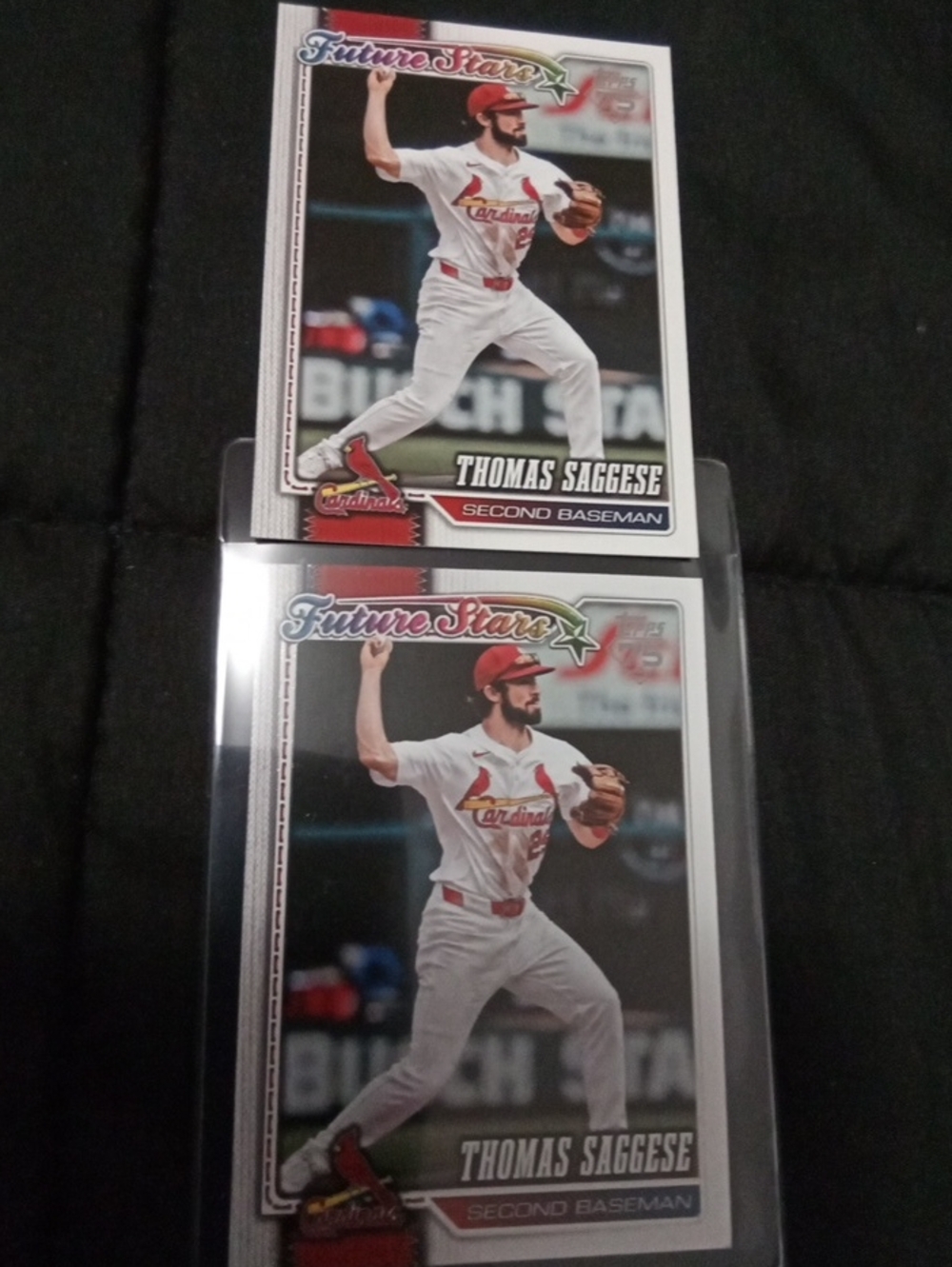 Thomas Saggese Baseball Card Lot - White & Red